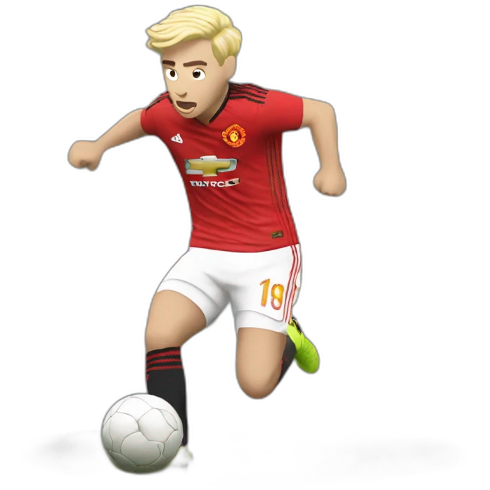 blonde manchester united player kicking emoji