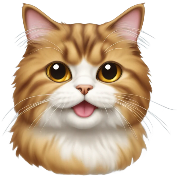 Calico persian cat with tongue out emoji