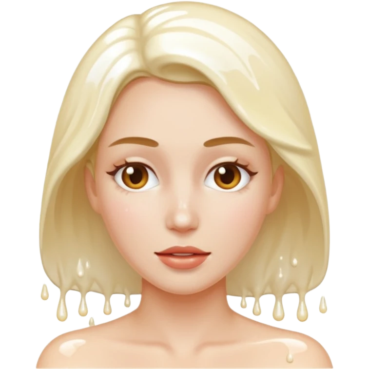 A woman covered in cums emoji