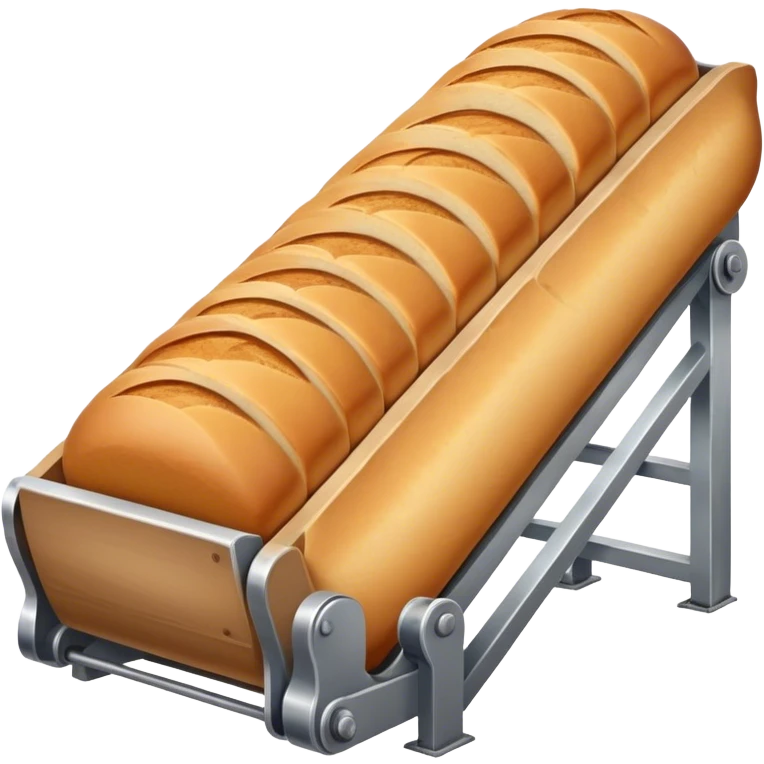 Conveyor transporting bread emoji