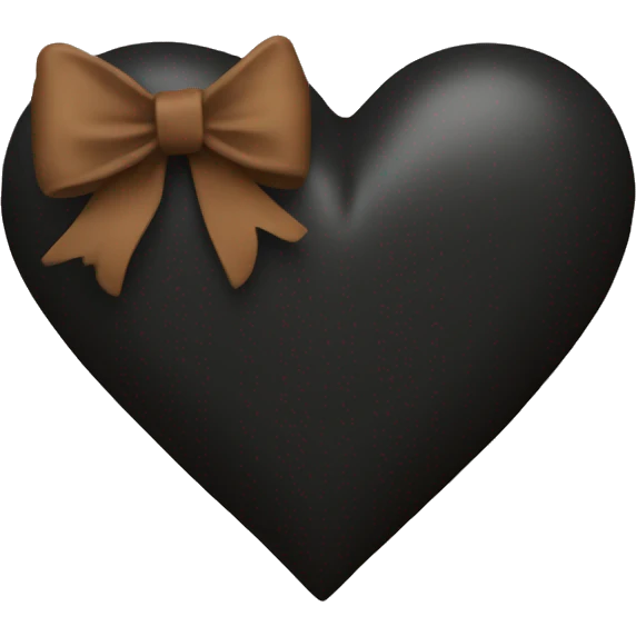 black heart with brown bow emoji
