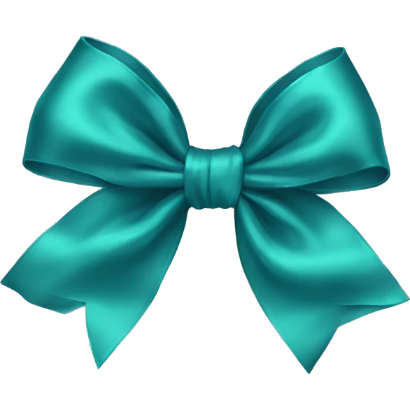 Realistic teal silk bow emoji