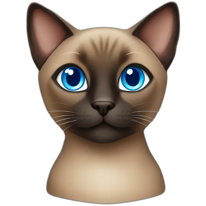 Brown and black siamese Cat with blue eyes emoji