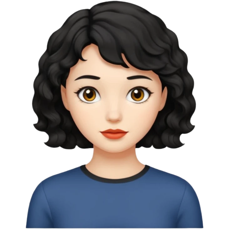 a young woman with short black wavy hair emoji
