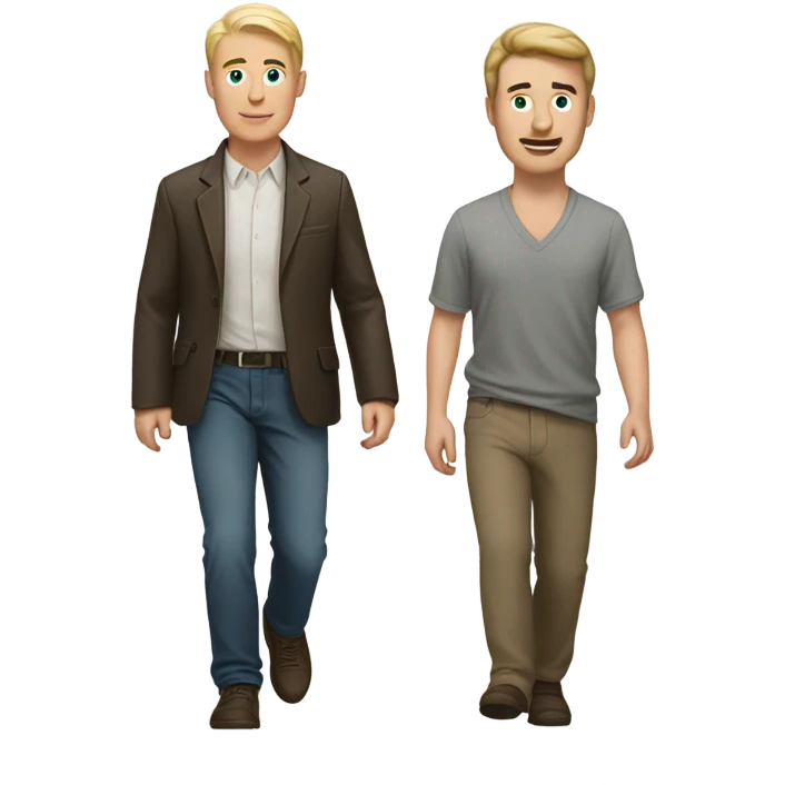 white skin man walking with his friend  emoji