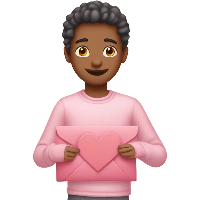 Pastel pink valentine card emoji