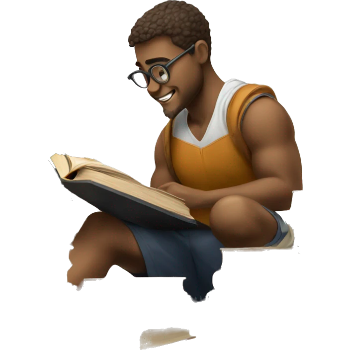 Studying hard with books emoji