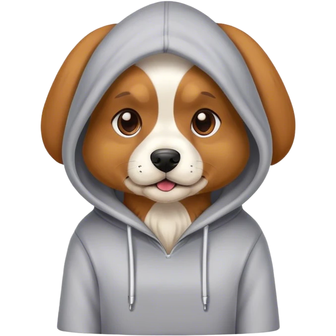 Dog wearing hoodie emoji