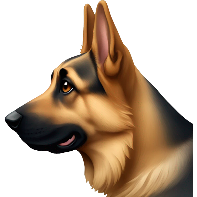 German Shepard dog but face profile  emoji