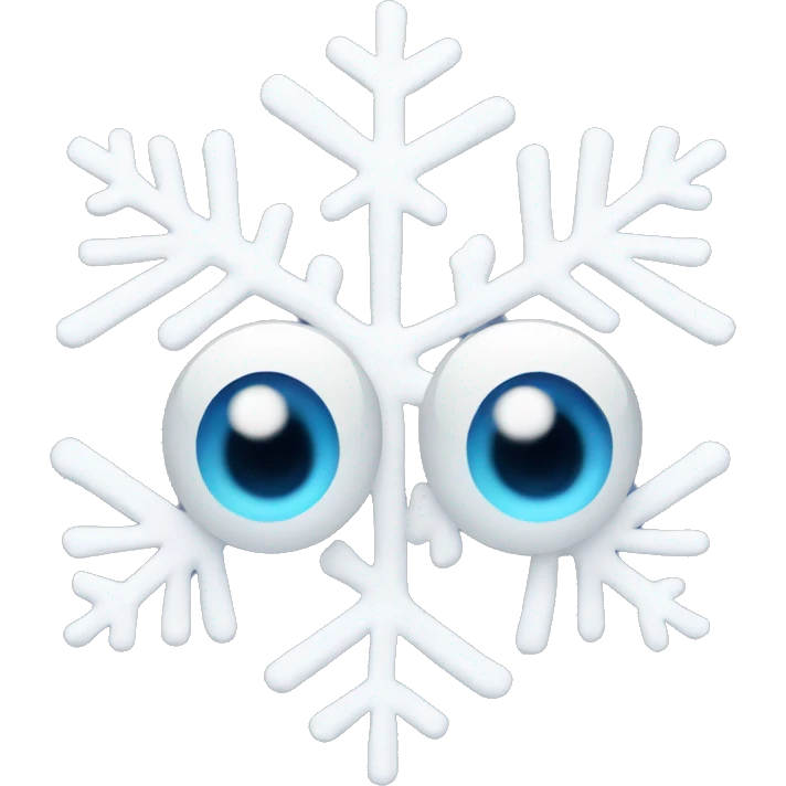 Snowflake with eyes emoji