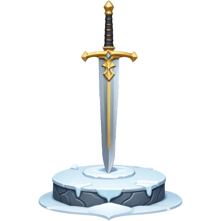 sharp sword in snow pedestal emoji