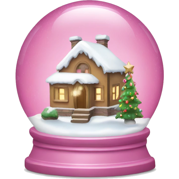 Pink Christmas snow globe  emoji