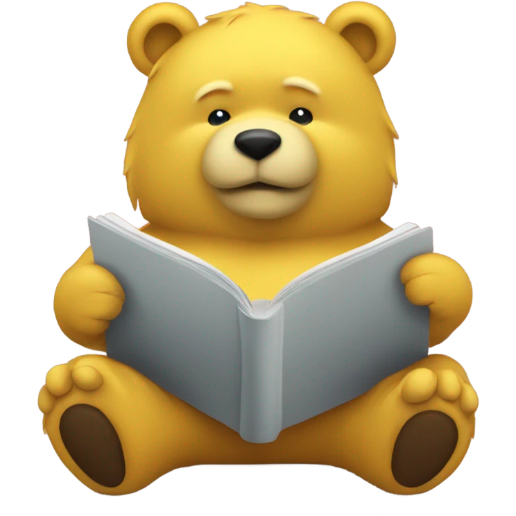 Yellow bear read an ebook emoji