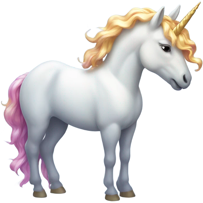 Unicorn eating fish emoji