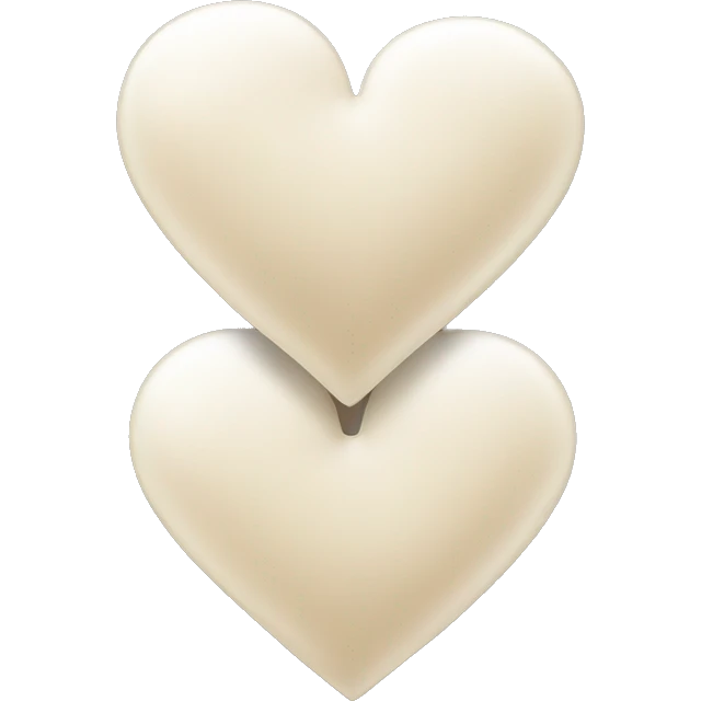 Two hearts, Beige bigger, white smaller emoji