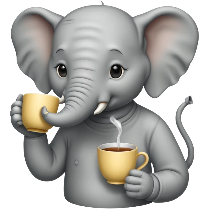 elephant with tea cup emoji