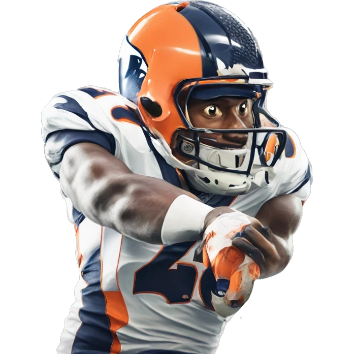 NFL football player, Denver broncos, in the end zone  emoji