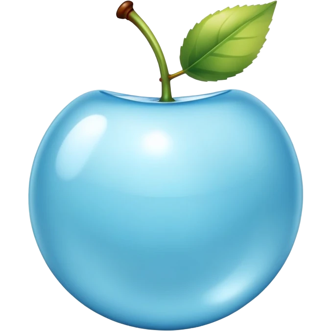 Shiny light blue cherries emoji