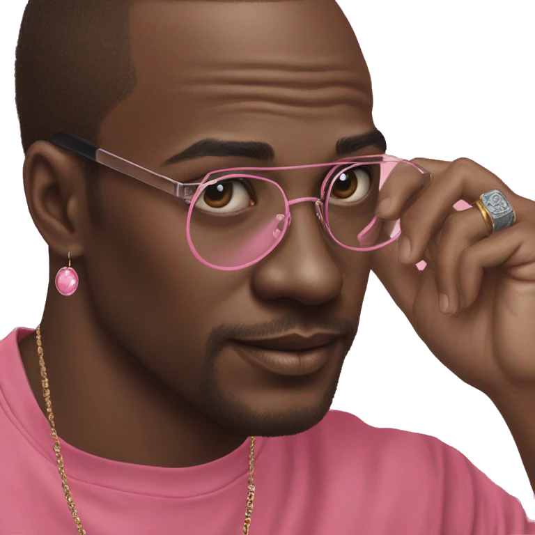 cool guy in pink shirt emoji