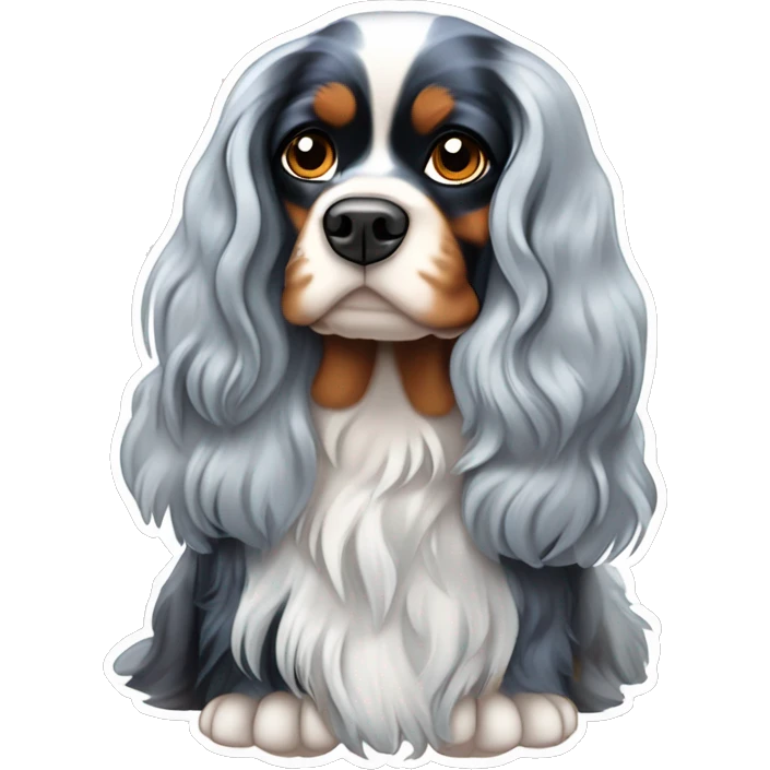 blue merle cavalier king charles spaniel  emoji