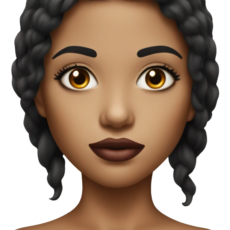 Beautiful girl with full lips and dark hair emoji