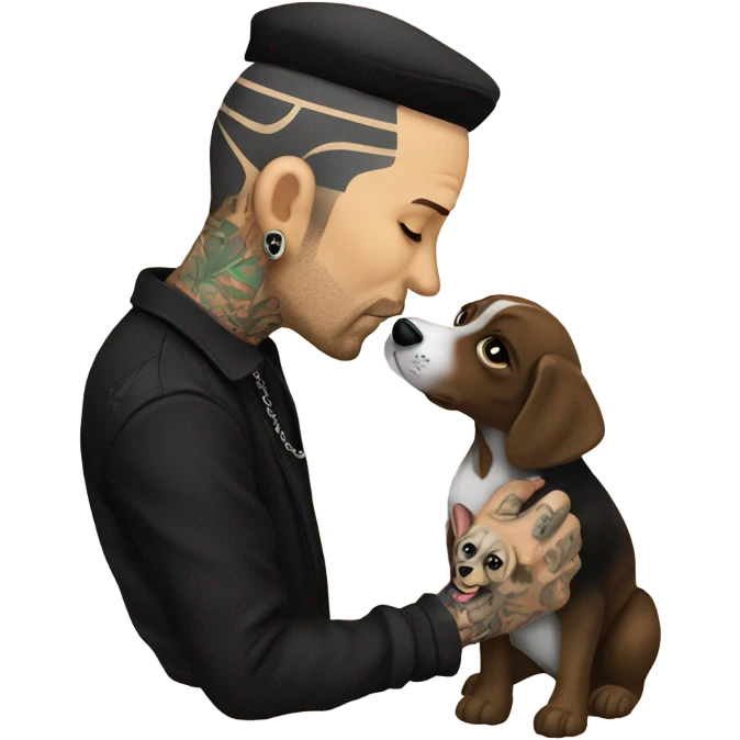 Mike Ness kissing a puppy emoji
