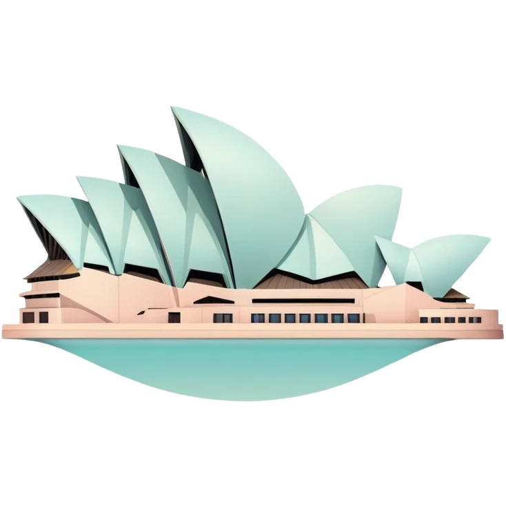Sydney Opera House with gentle pastel colors, not vibrant emoji
