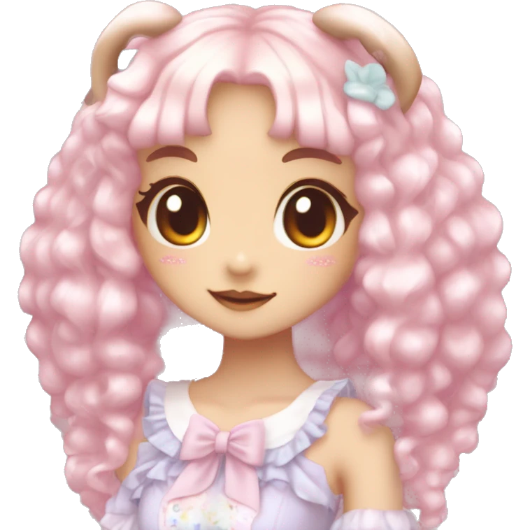Shiny Blushing Cute Kawaii Beautiful Pastel Lolita Anime deergirl Trending Style Cottagecore Pastelcore  emoji