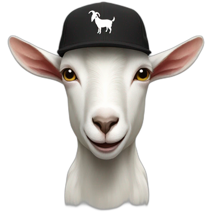 Goat in 5 panel hat emoji