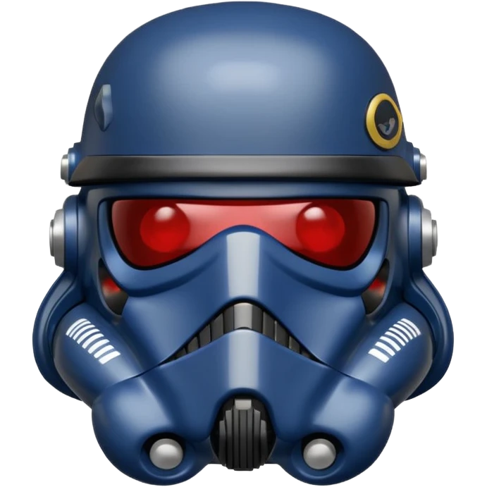 a blueberry wearing a black star wars death trooper helmet emoji