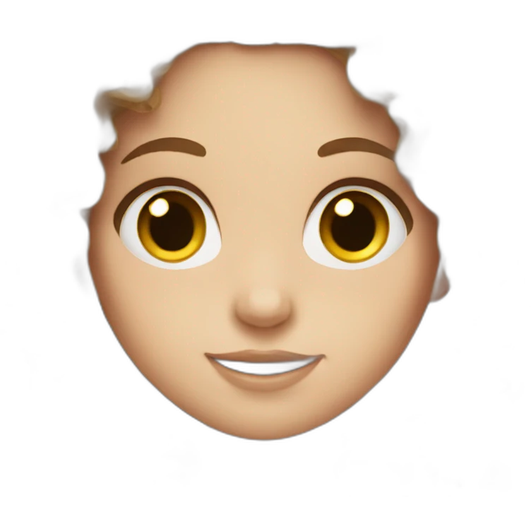 White girl with brown curly long hair emoji