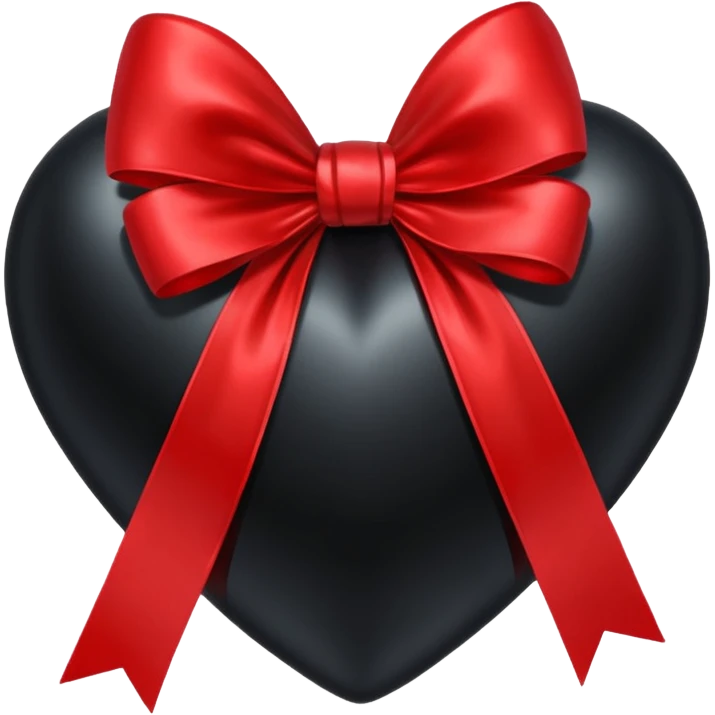Black heart with red bow emoji