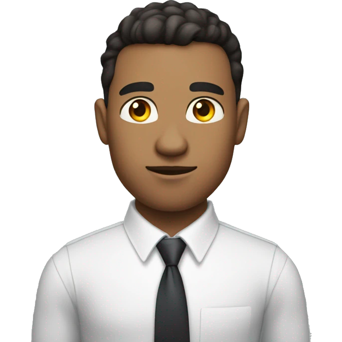 a mid muscular lightskin guy wearing a white shirt with a tie and crossing his arms front emoji