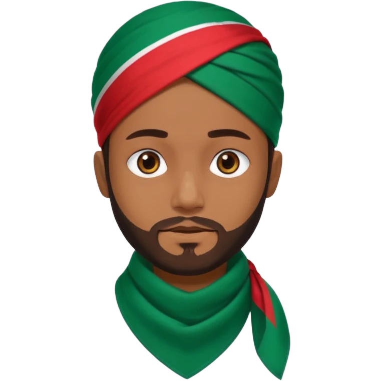 A Boy with Trimmed Beard With a Bangladesh flag Bandana emoji