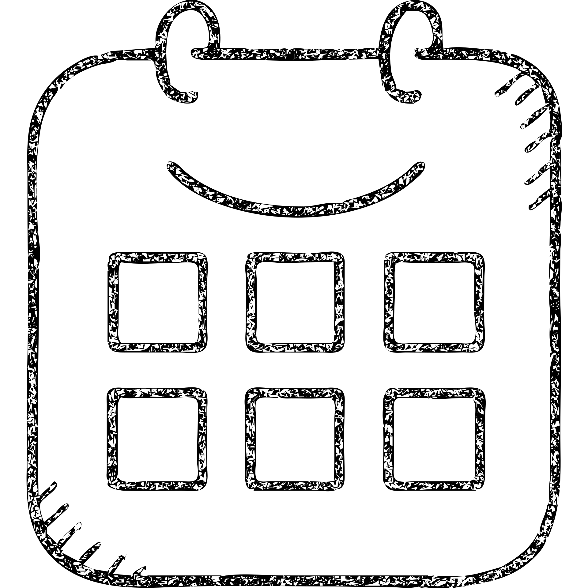 hand-drawn outlined icon logo for an open source self-hosted calendar app, inspired by Fantastical, playful calendar page emoji