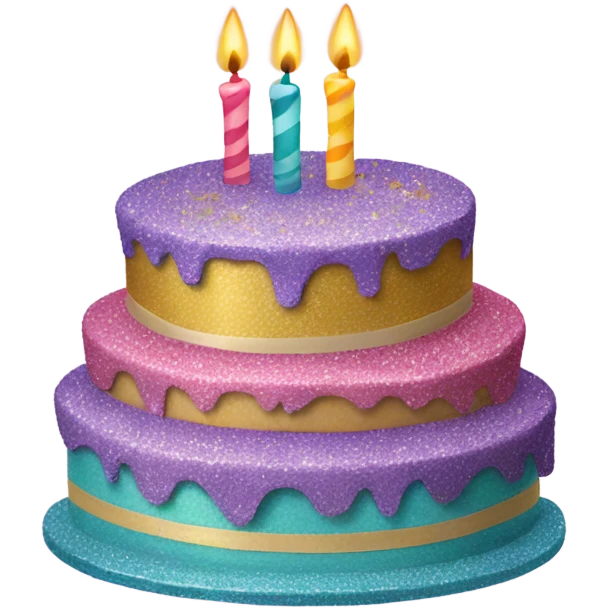 Glittery Birthday cake emoji