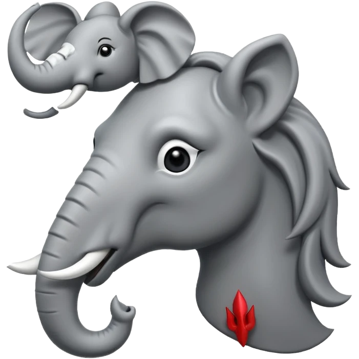 Can you sketch me a horse and an elephant heads fightint as liberal and comservative  emoji