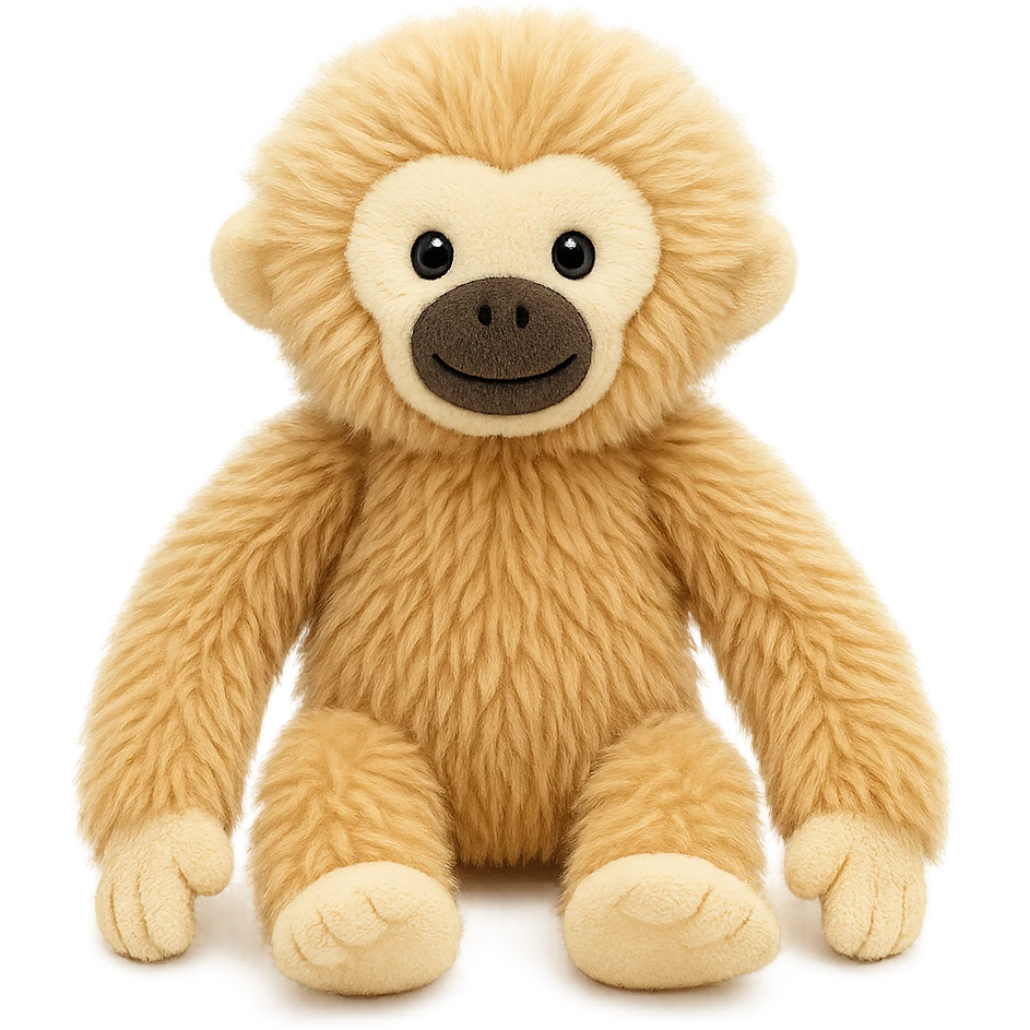 cute blonde lar gibbon jellycat plushie emoji