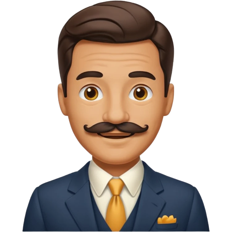 Retro old style man emoji