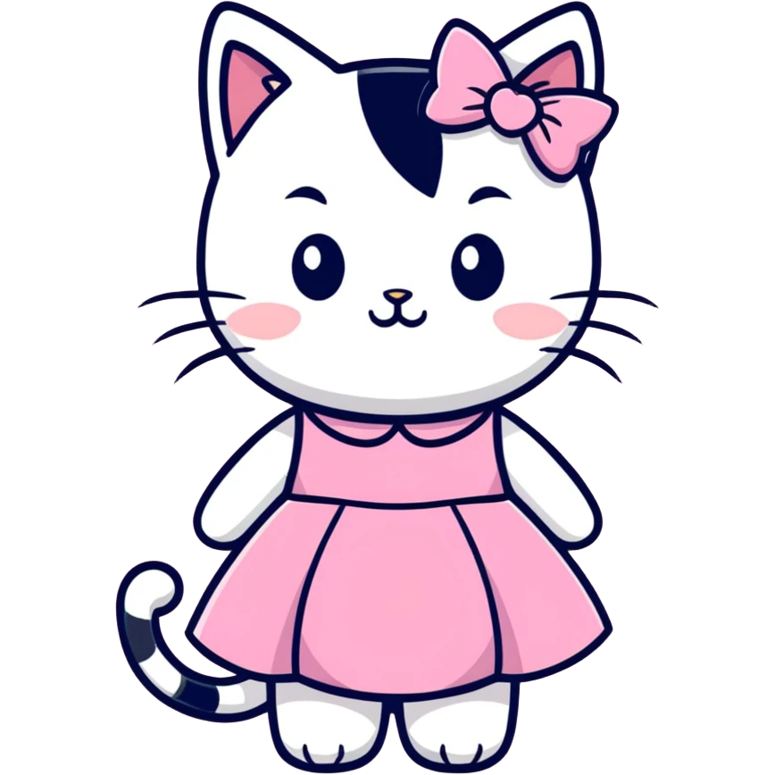 Kitten with pink dress emoji