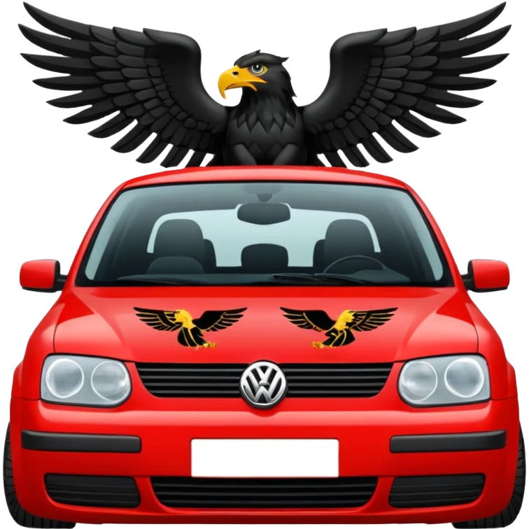 Volkswagen 2001 Jetta with Albanian eagle (the red and black flag) emoji