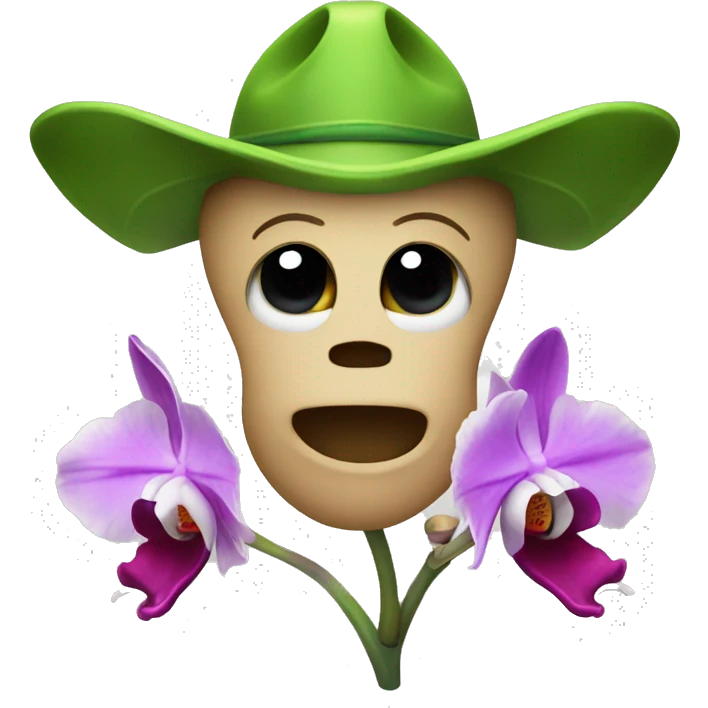 orquídea with a hat emoji