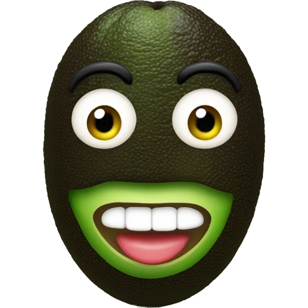 Aguacate con ojos, pestañas y labios grandes emoji