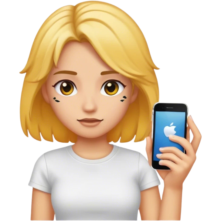A girl with Iphon emoji