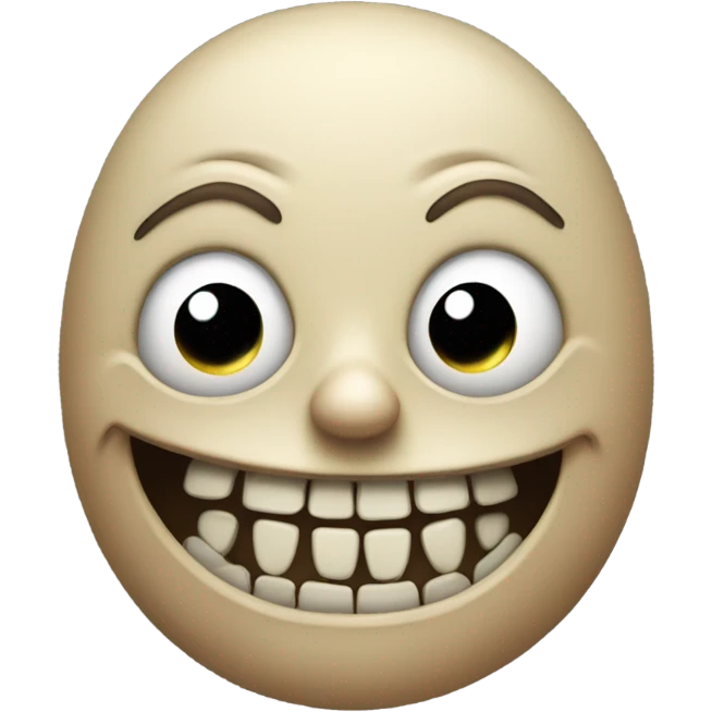 Scary horror with creepy big smile emoji