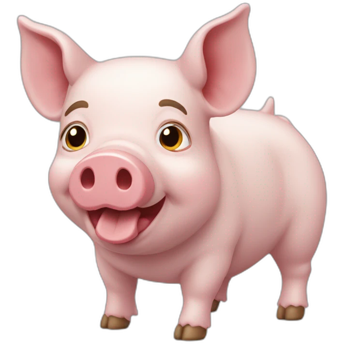 Un petit cochon à l’école emoji