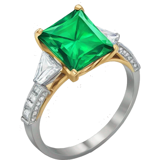 Emerald engagement ring princess cut emoji