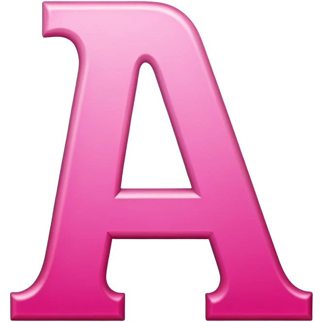 Pink, romantic, refined, fancy, letter of the alphabet emoji