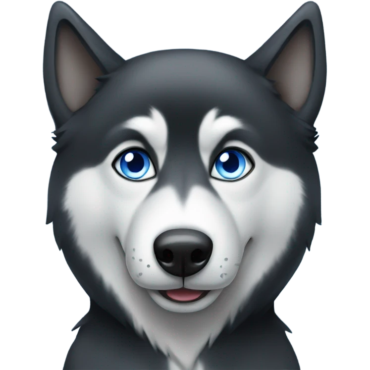 Black husky with one blue eye emoji