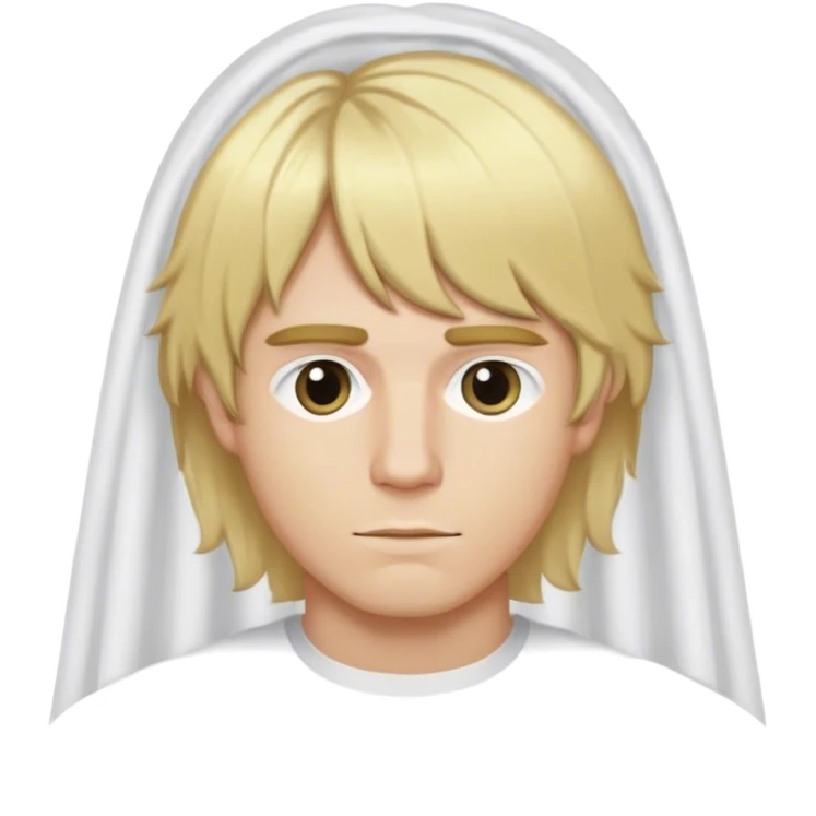 blonde male hair curtain bangs style with middle part emoji